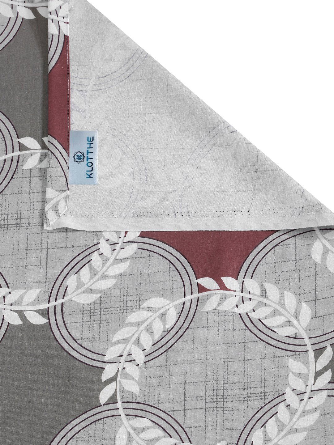 Grey Geometric 400 TC Pure Cotton Double Bedsheet with 2 Pillow Covers