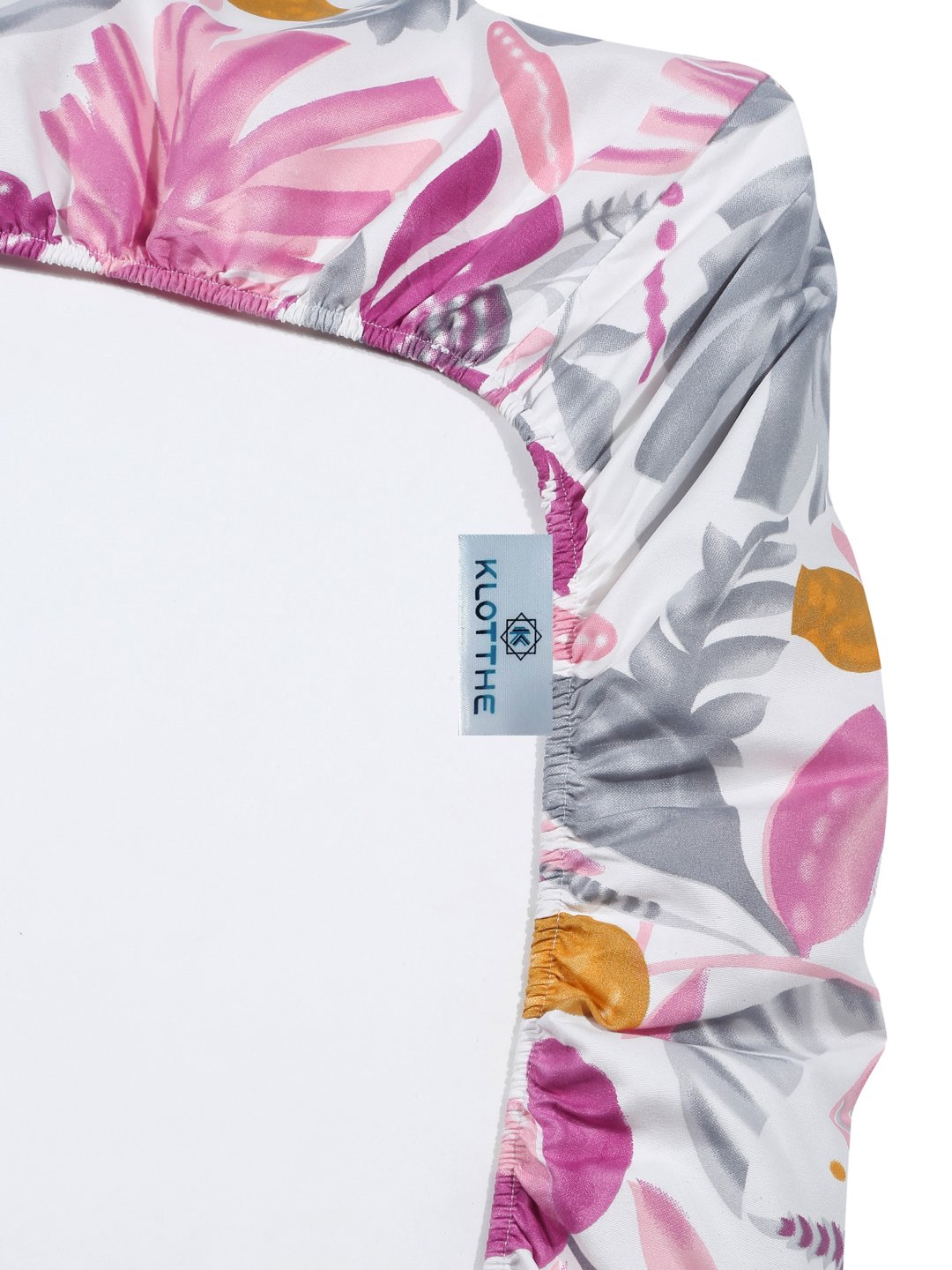 Multi Floral 300 TC Cotton Blend Fitted Single Bedsheet with Pillow Cover