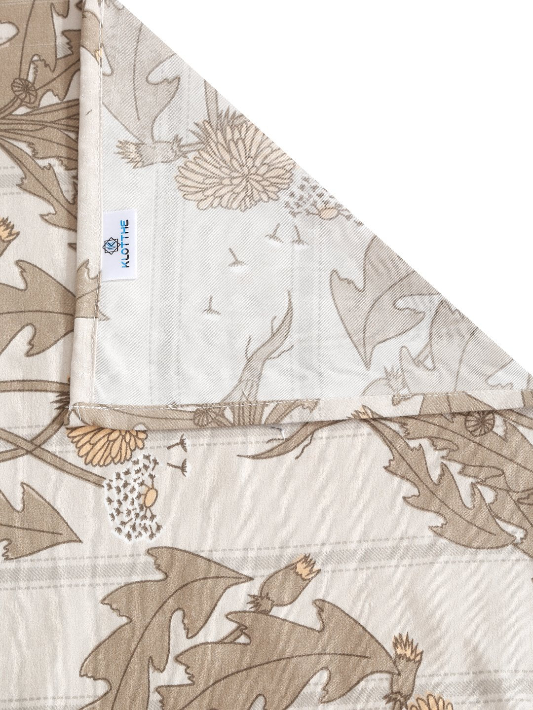 Beige Floral 300 TC Cotton Blend Super King Double Bedsheet with 2 Pillow covers