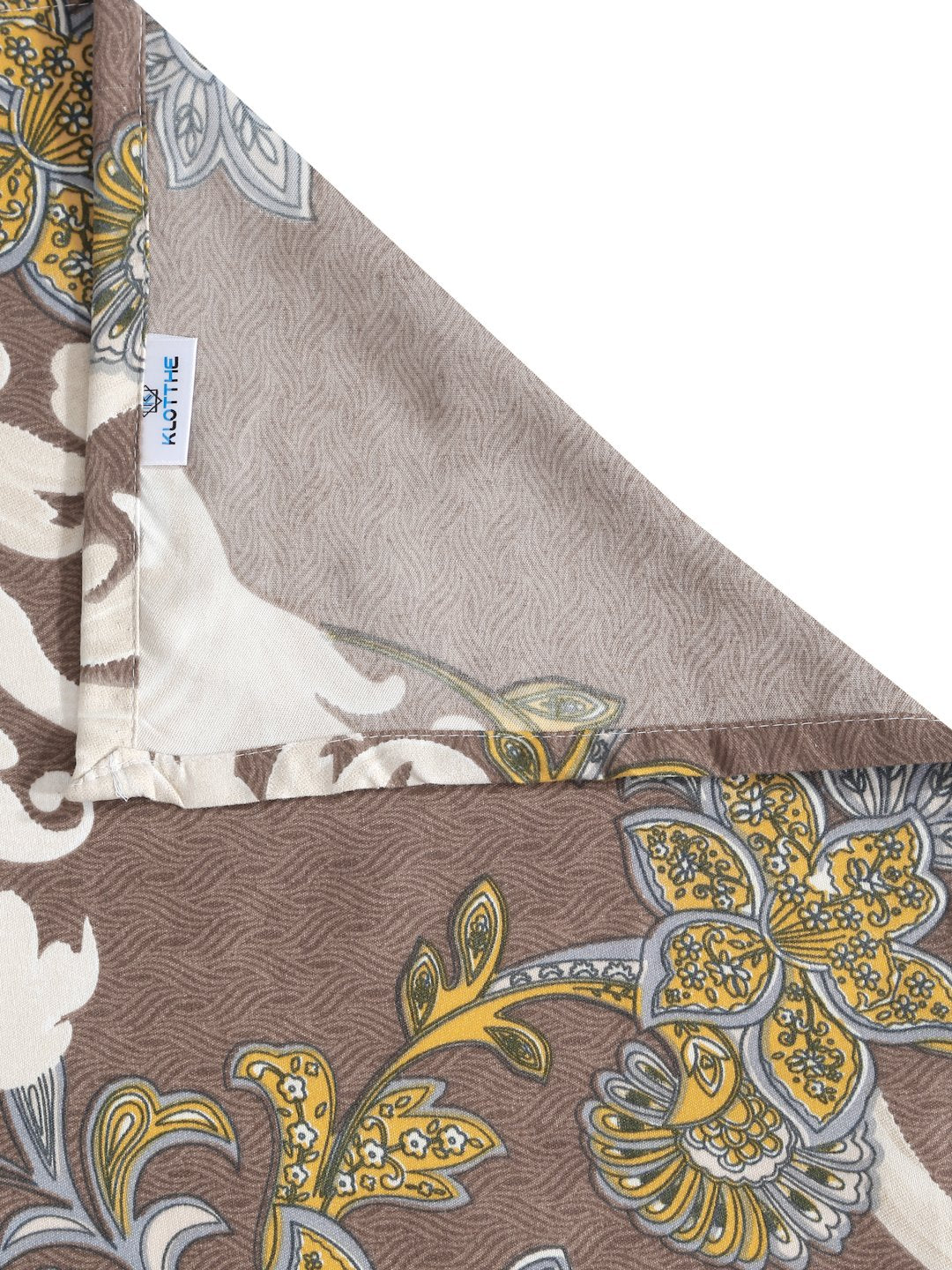 Brown Floral 300 TC Cotton Blend Double Bedsheet with 2 Pillow Covers