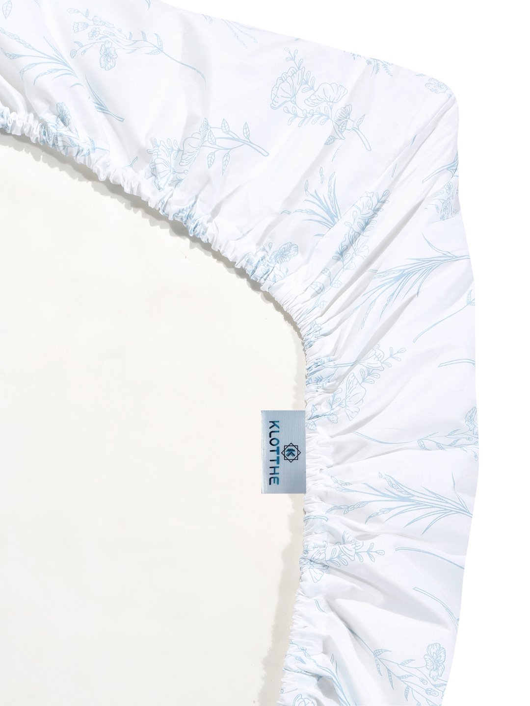 White Floral 400 TC Pure Cotton Super King Double Bedsheet with 2 Pillow Covers