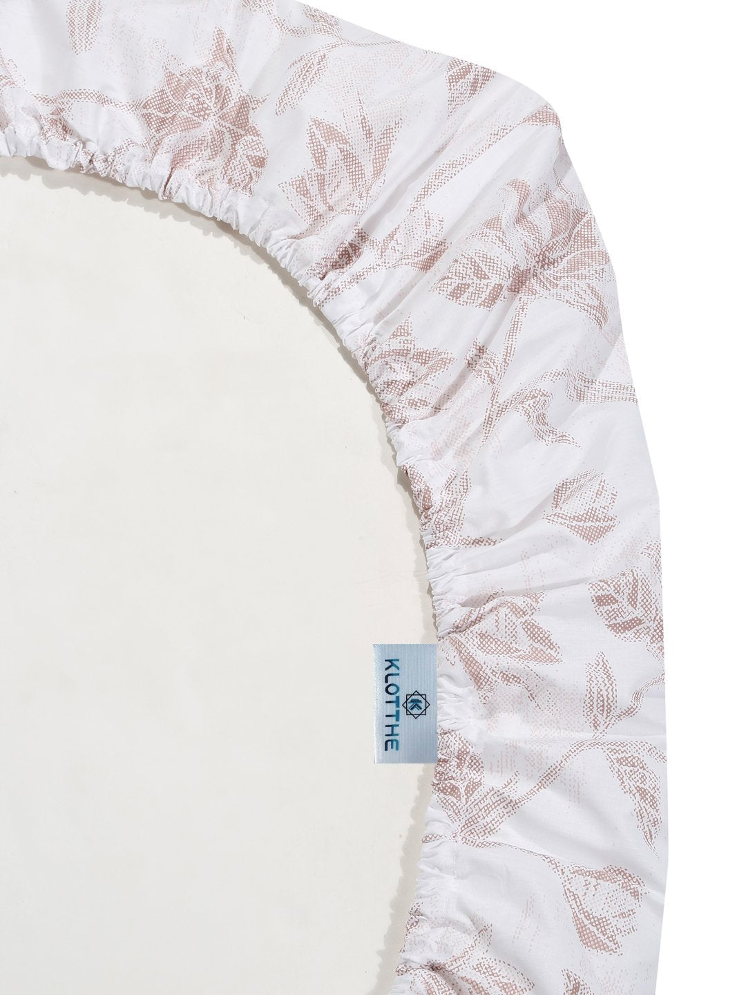 White Floral 400 TC Pure Cotton Super King Double Bedsheet with 2 Pillow Covers