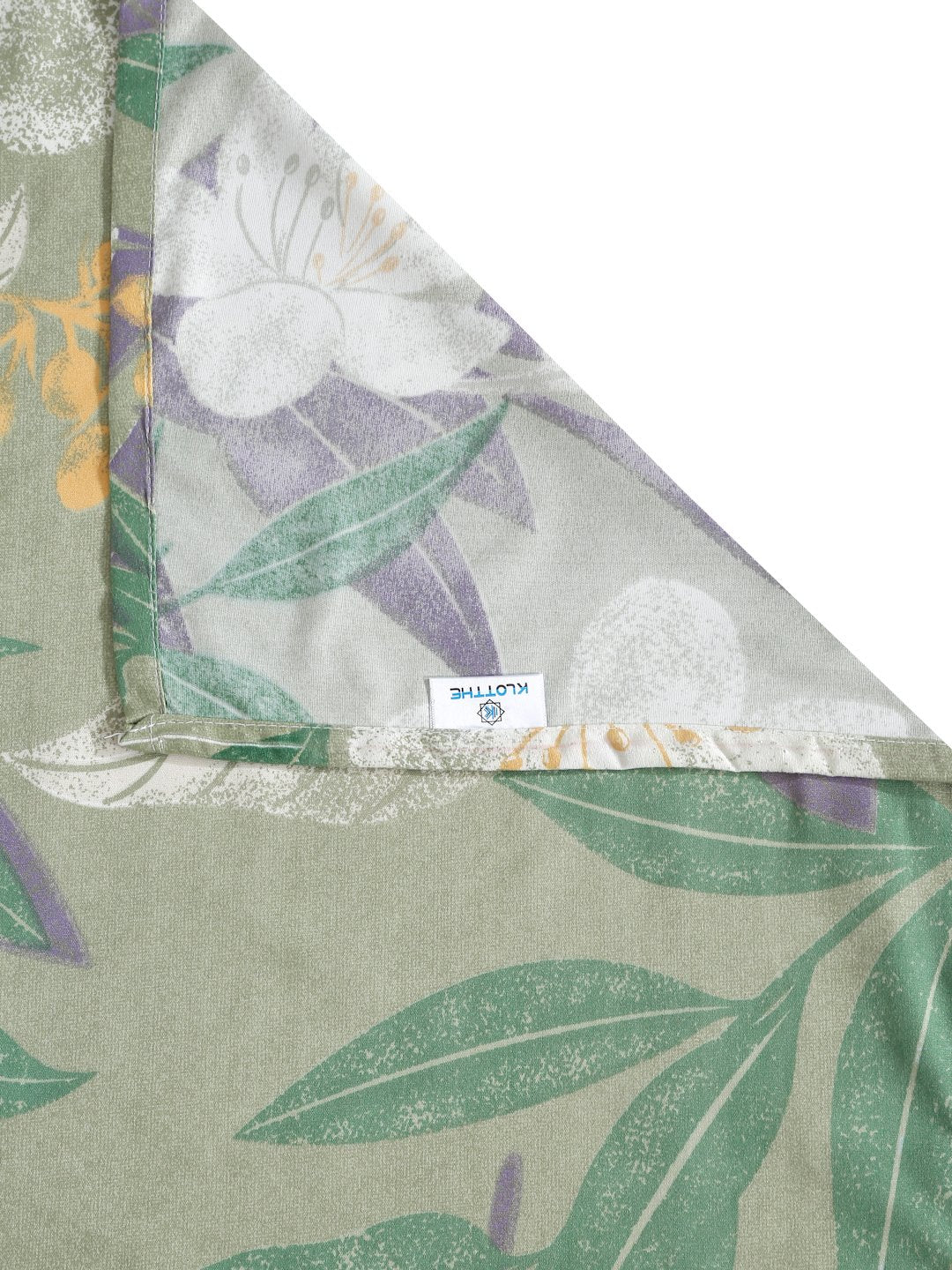 Green Floral 300 TC Cotton Blend Single Bedsheet with Pillow Cover