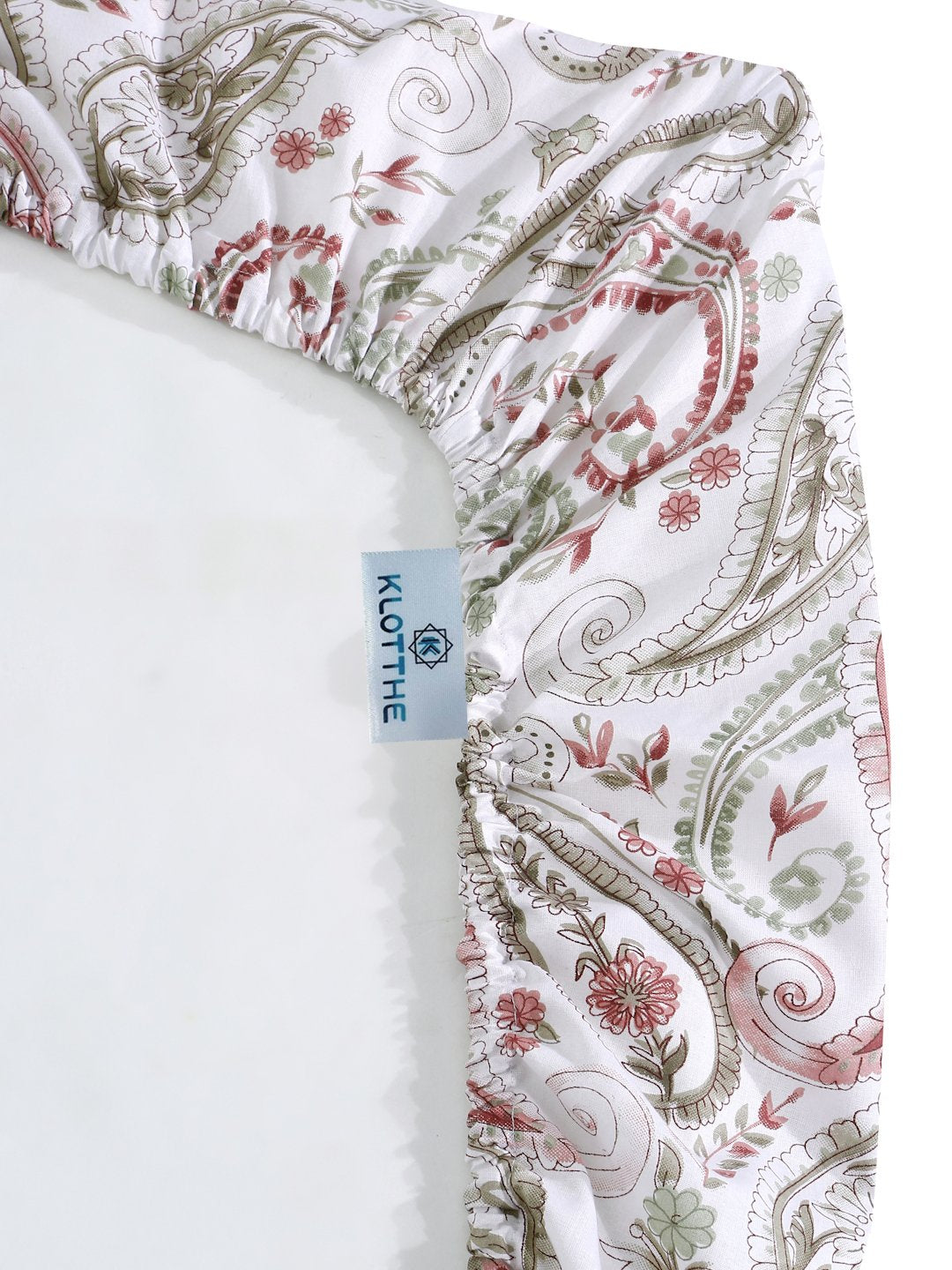 Multi Floral 400 TC Pure Cotton Fitted Double Bedsheet with 2 Pillow Covers