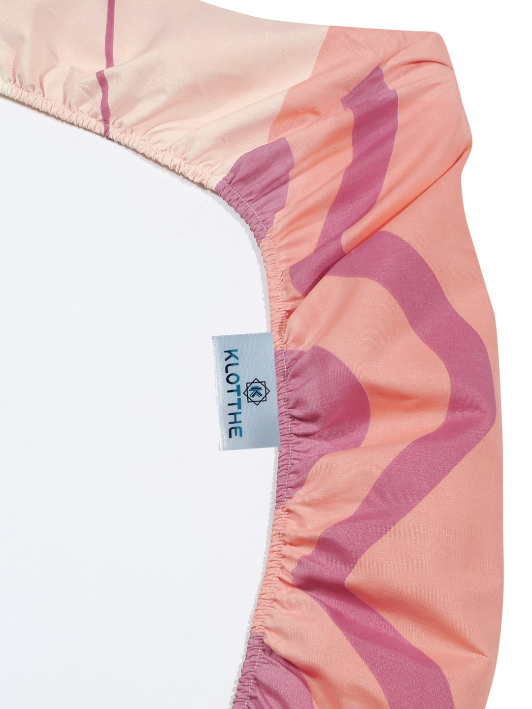 Multi Abstract 300 TC Cotton Blend Fitted Single Bedsheet with Pillow Cover