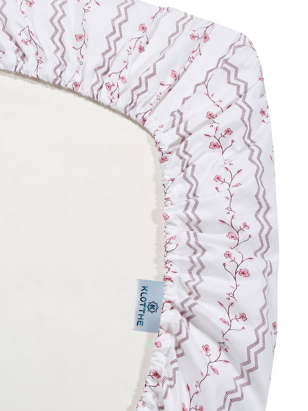 White Floral 400 TC Pure Cotton Super King Double Bedsheet with 2 Pillow Covers