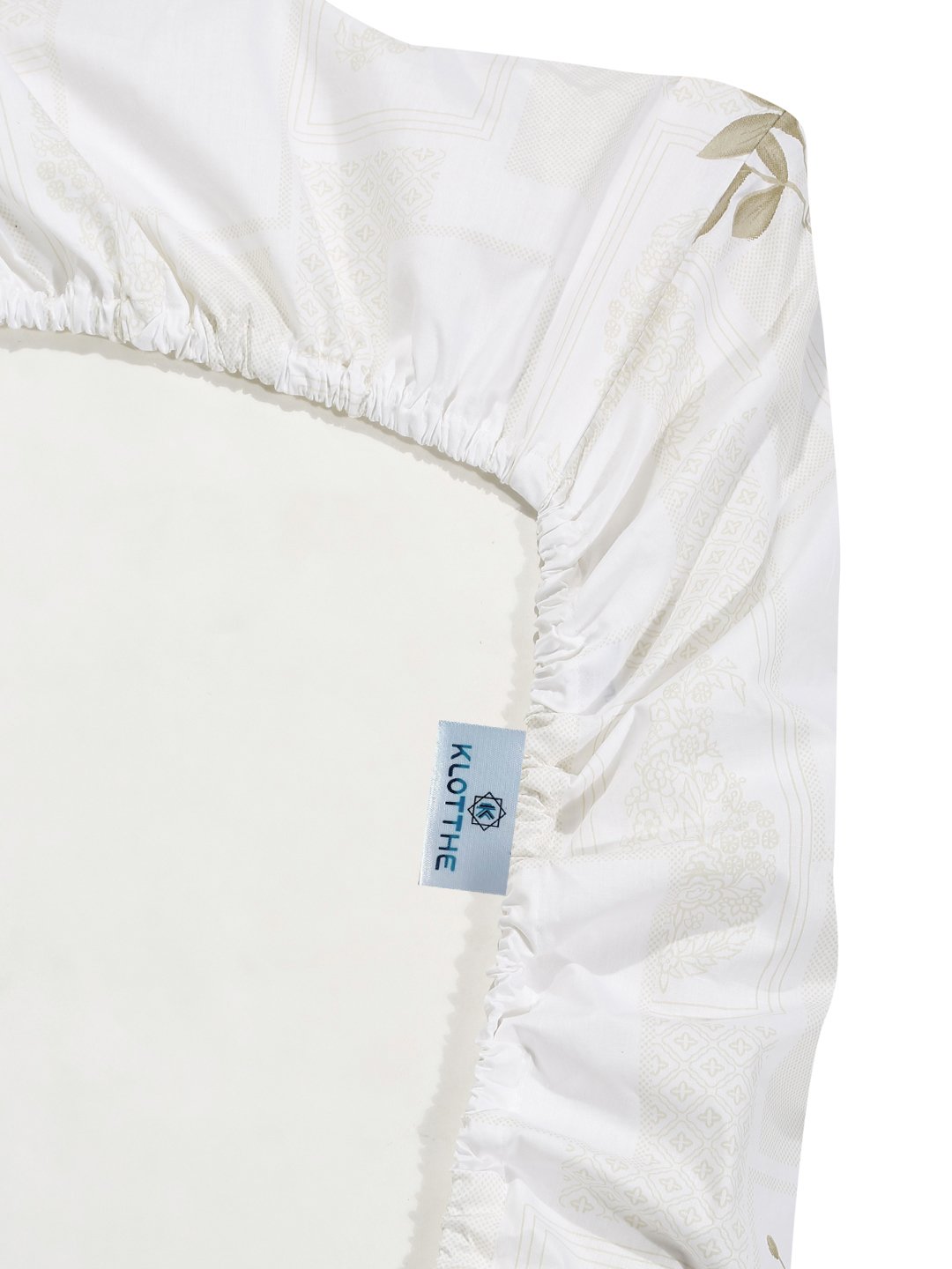 White Floral 400 TC Pure Cotton Super King Double Bedsheet with 2 Pillow Covers