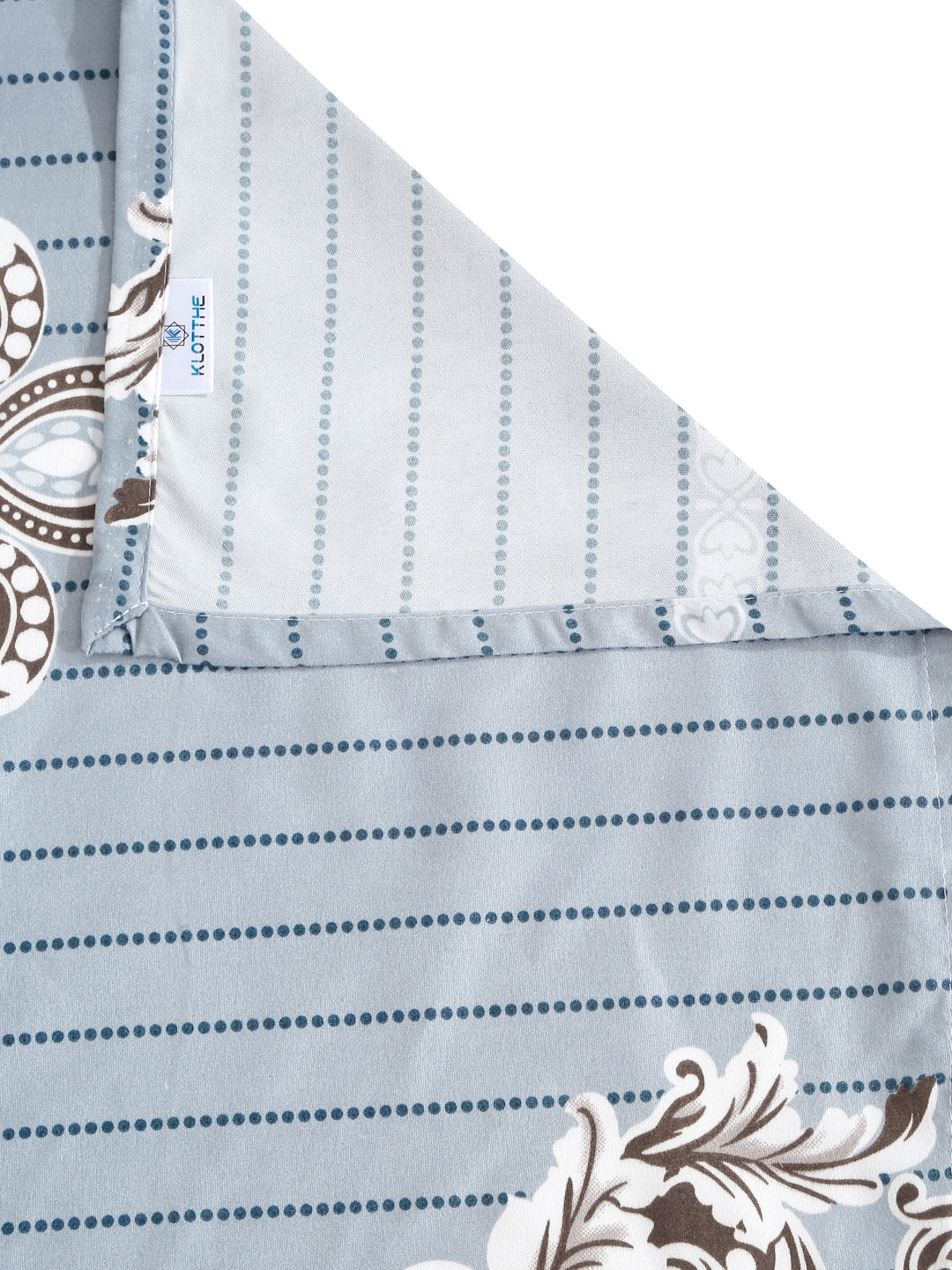 Grey Ethnic Motifs 300 TC Cotton Blend Single Bedsheet with Pillow Cover