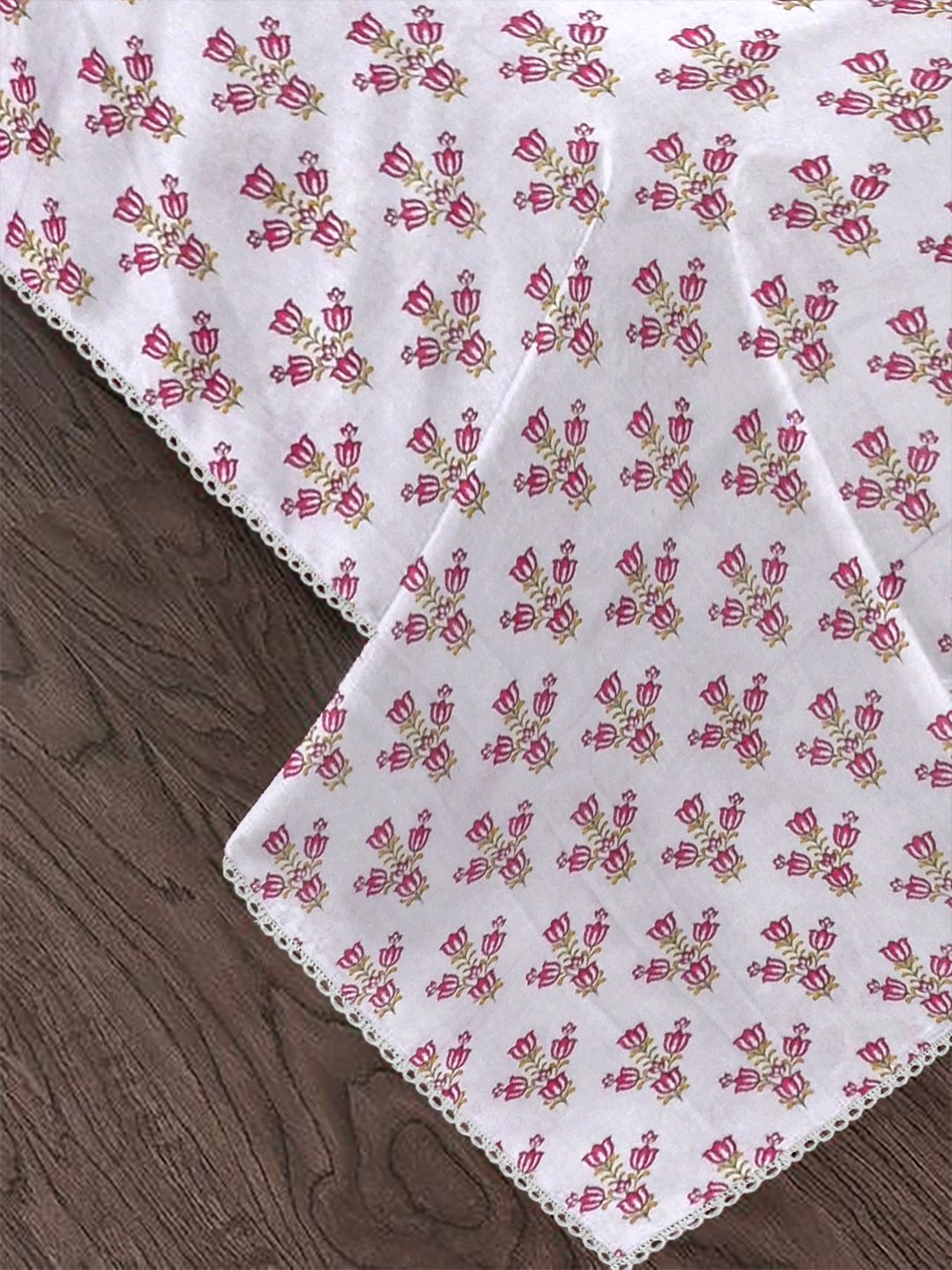 Pink Pure Cotton Floral Double Bed Dohar