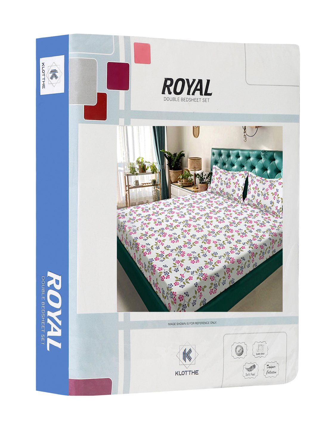 Cream Floral 300 TC Cotton Blend Double Bedsheet in Book Fold Packing