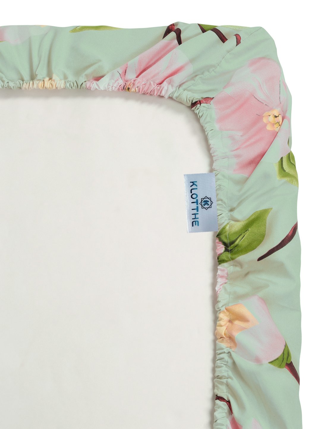 Green Floral 7D Cotton Blend Fitted Single Bedsheet with Pillow Cover