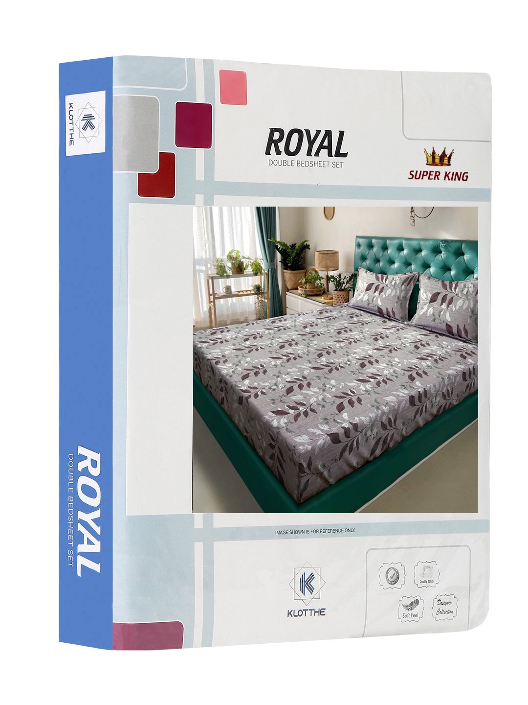 Brown Floral 400 TC Pure Cotton Double Bedsheet in Book Fold Packing