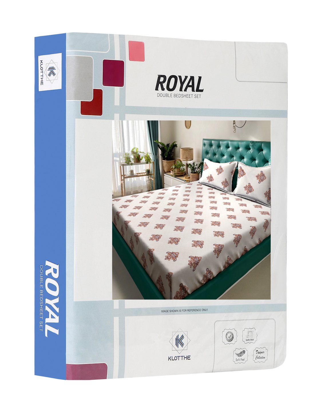 Cream Floral 300 TC Cotton Blend Double Bedsheet in Book Fold Packing