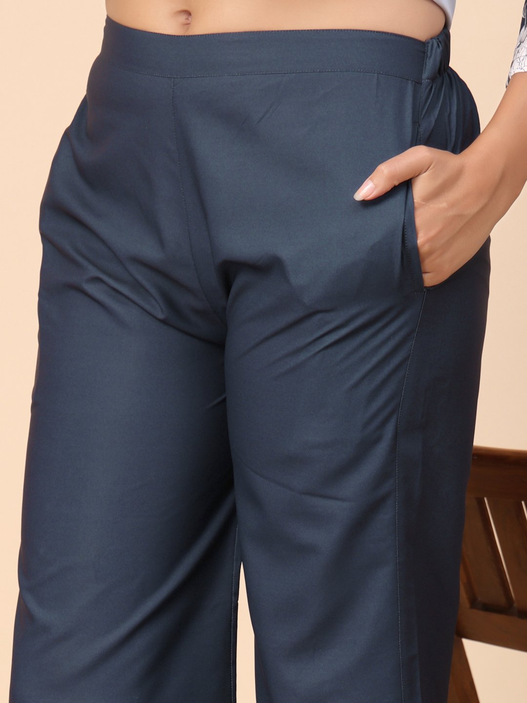 Blue Cotton Printed Shirt With Trousers Co-Ords Set