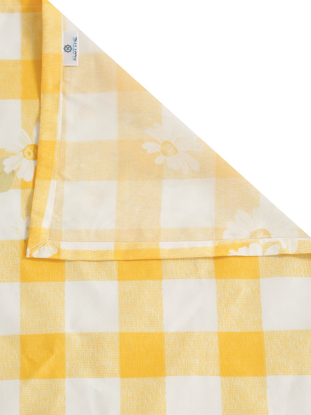 Yellow Floral Cotton Blend Double Bedsheet with 2 Pillow Covers