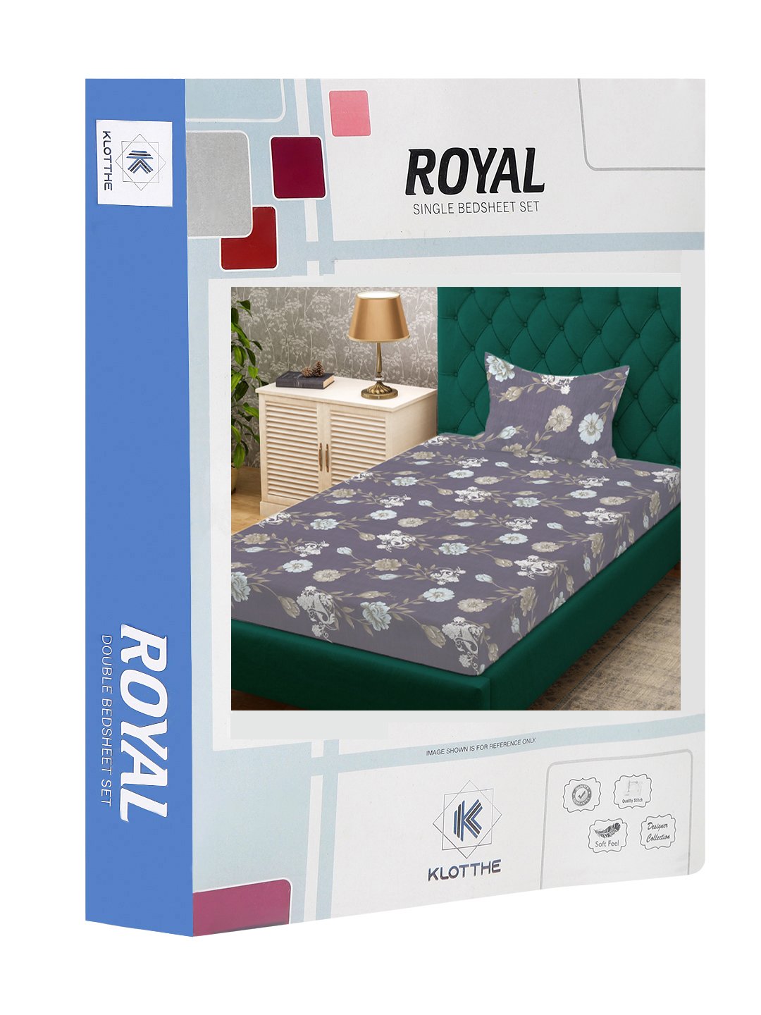 Multi Floral 300 TC Cotton Blend Single Bedsheet Set in Book Fold Packing