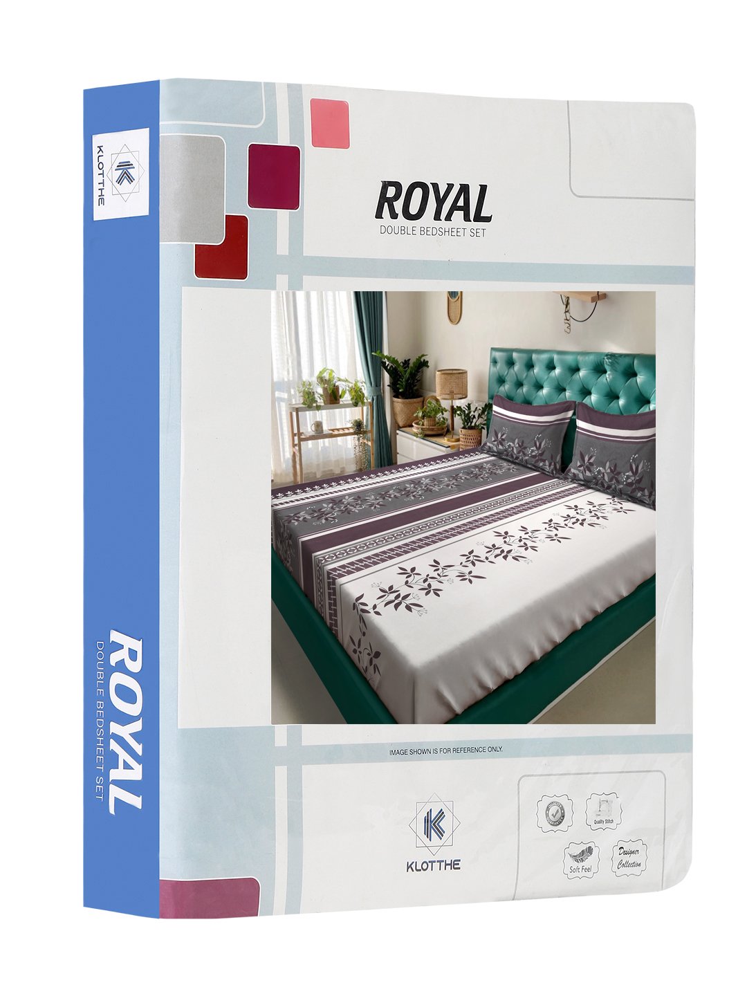 Multi Floral 300 TC Cotton Blend Double Bedsheet in Book Fold Packing