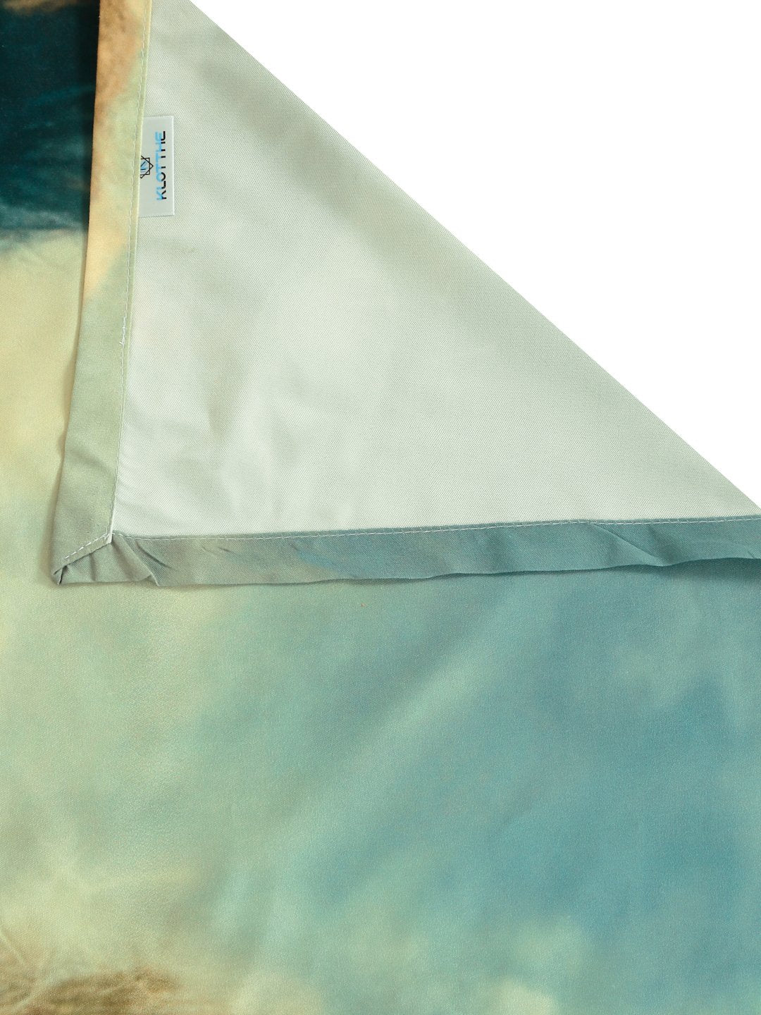 Blue Digital Abstract Printed Cotton Blend Double Bedsheet with 2 Pillow Covers