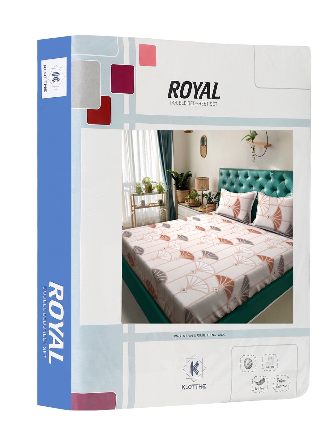 Book Fold Cream Floral 300 TC Cotton Blend Double Bedsheet with 2 Pillow Covers