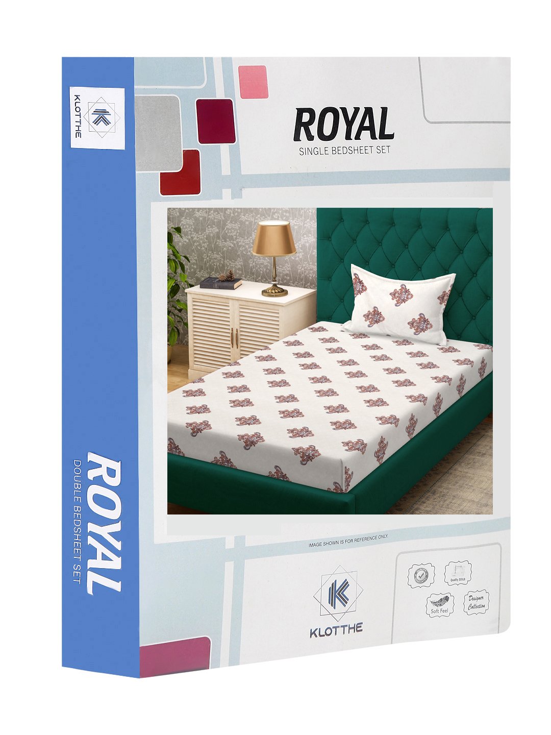 Cream Floral 300 TC Cotton Blend Single Bedsheet Set in Book Fold Packing