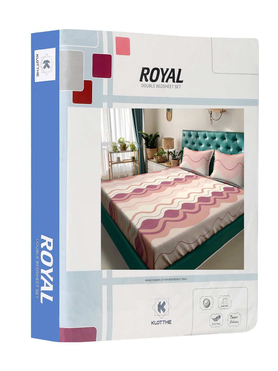 Multi Abstract 300 TC Cotton Blend Double Bedsheet in Book Fold Packing