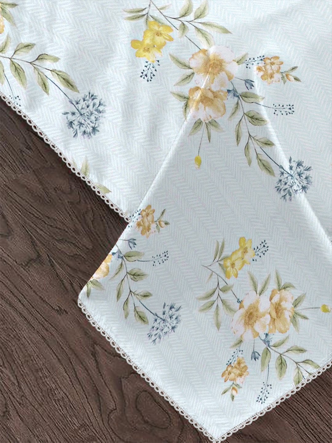 Grey Cotton Blend Floral Double Bed Dohar