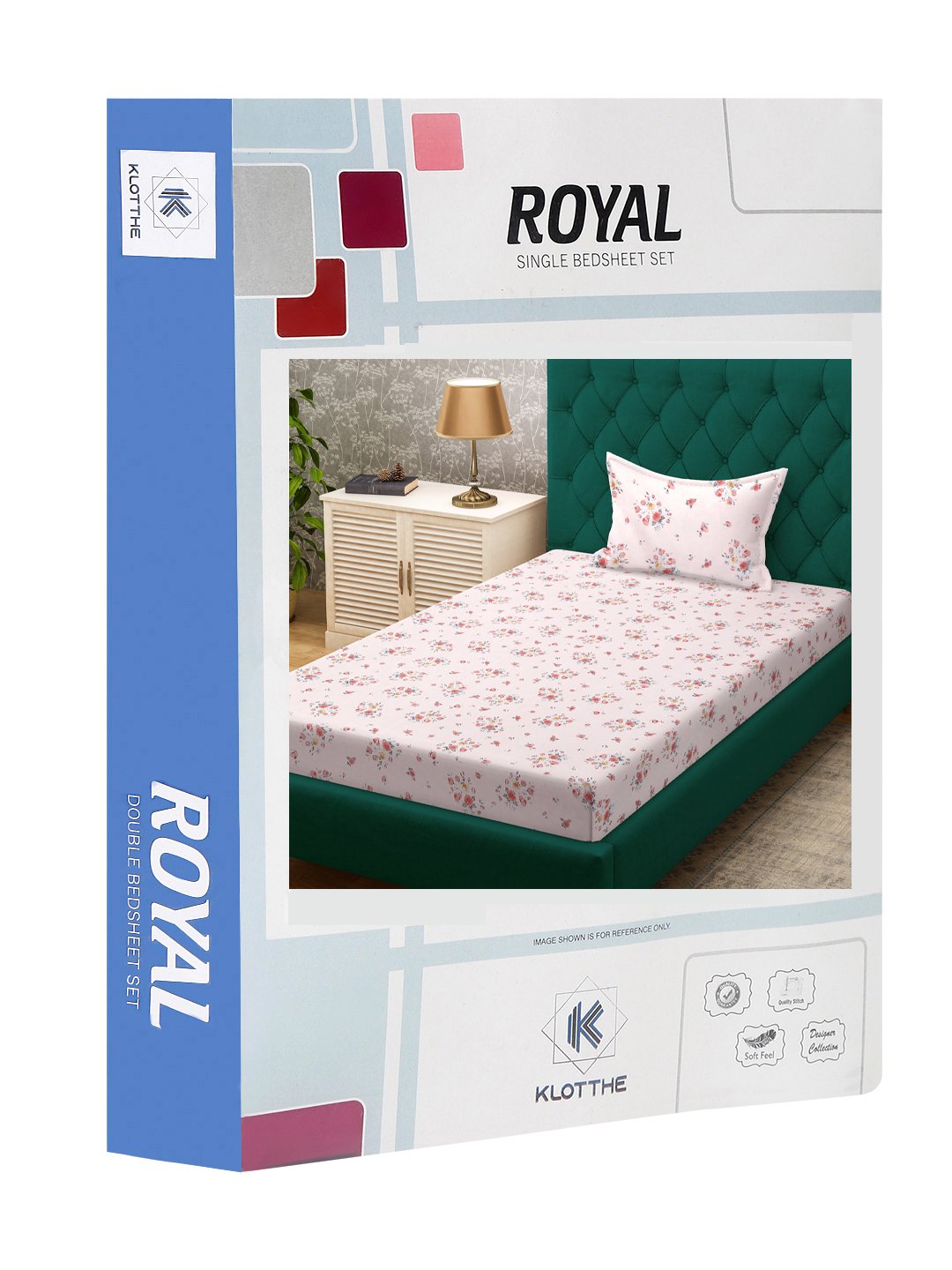Pink Floral 300 TC Cotton Blend Single Bedsheet Set in Book Fold Packing