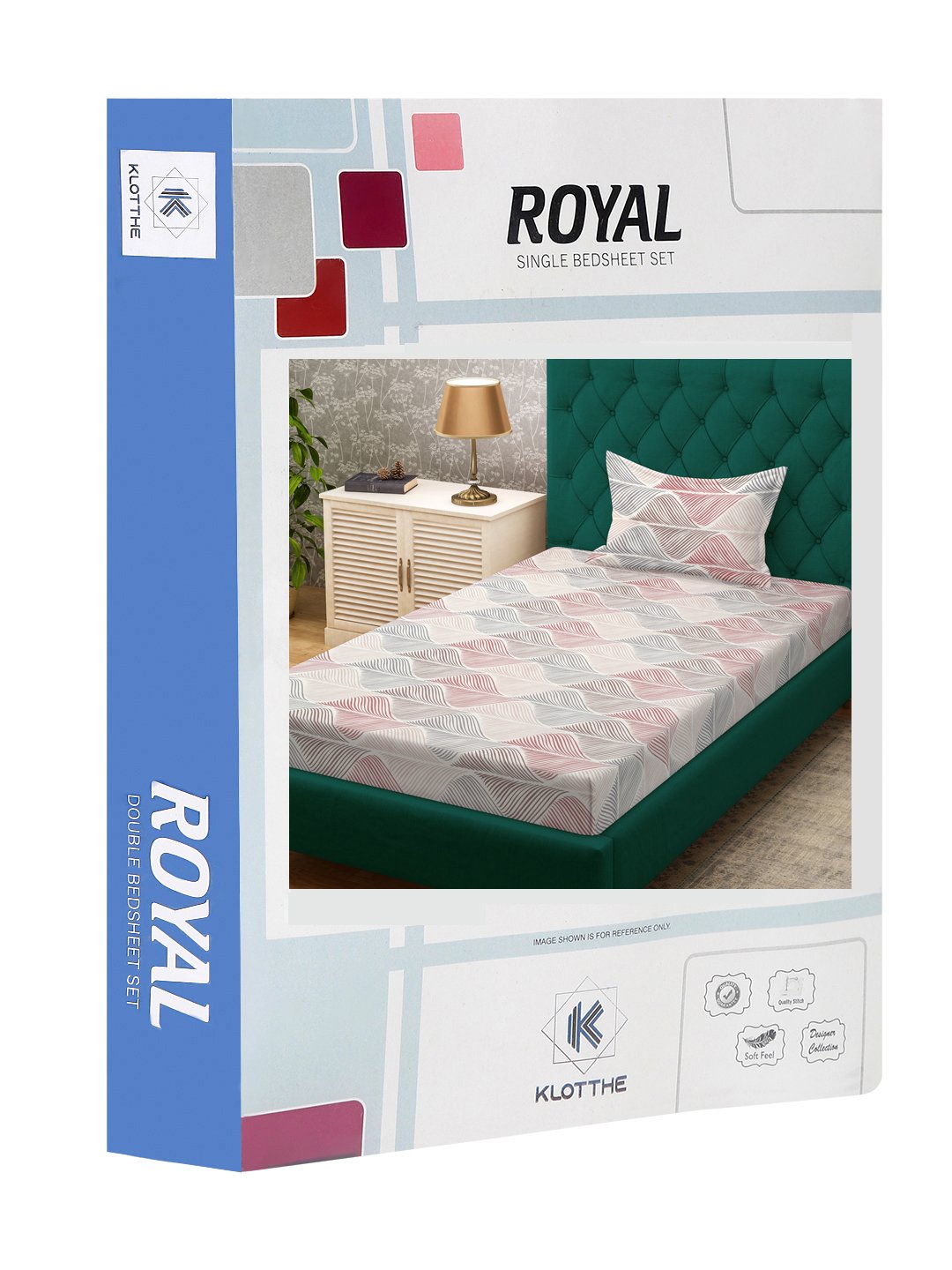 Multi Abstract 300 TC Cotton Blend Single Bedsheet Set in Book Fold Packing