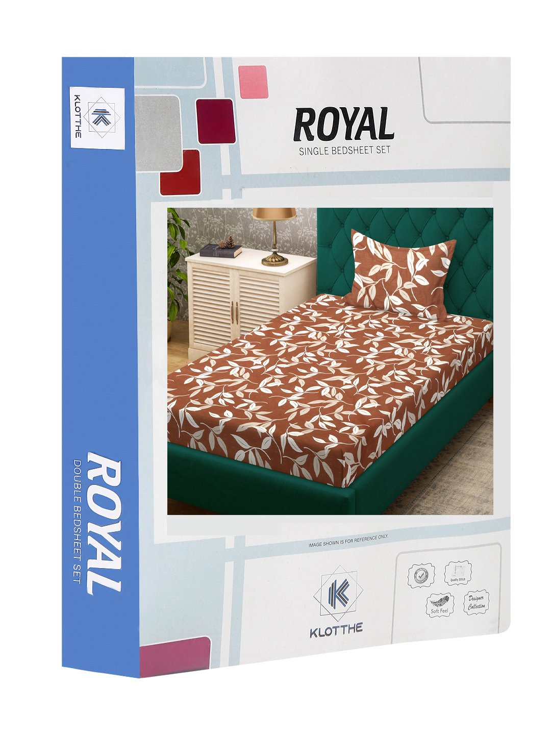 Brown Floral 300 TC Cotton Blend Single Bedsheet Set in Book Fold Packing