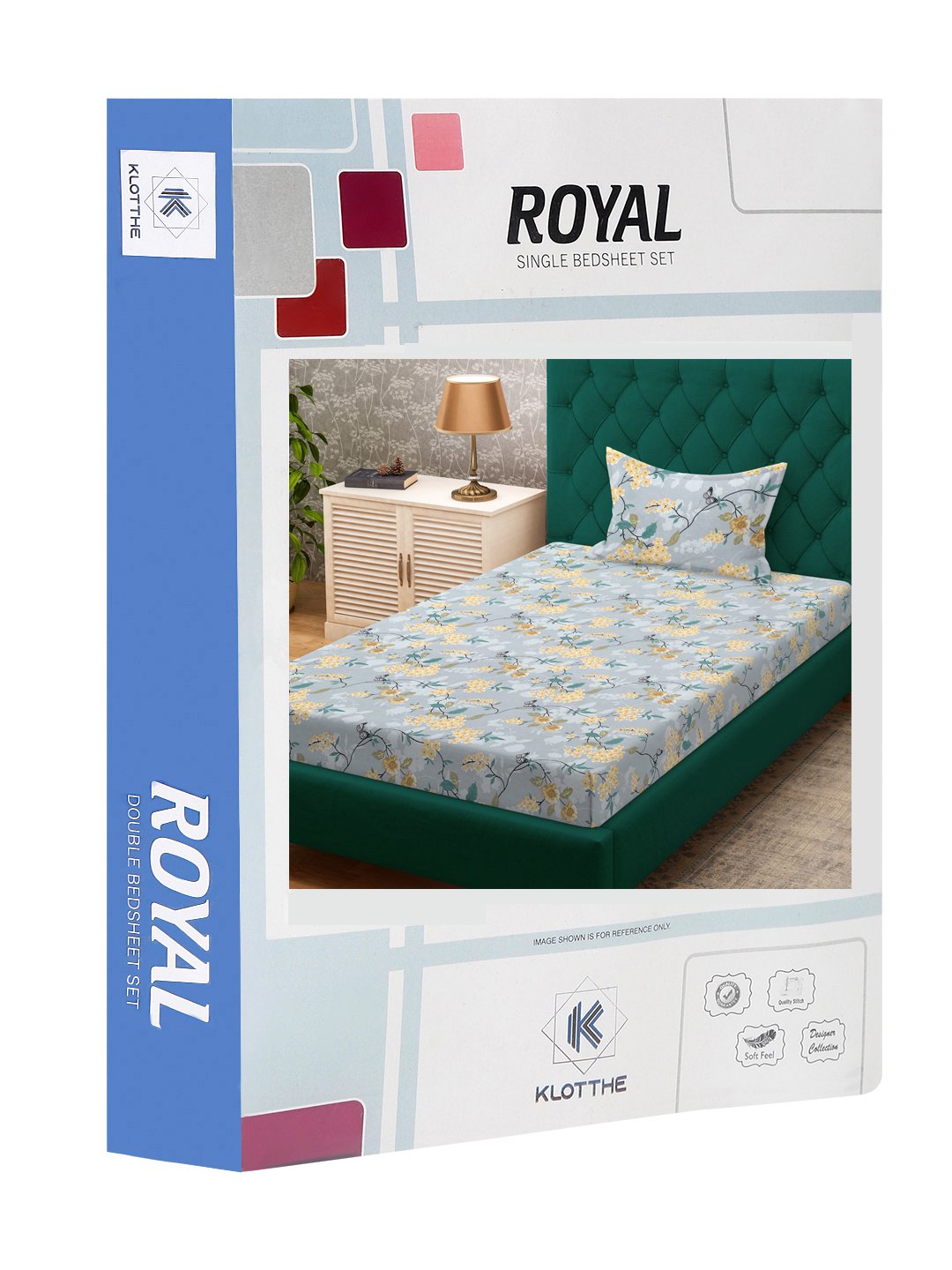 Multi Floral 300 TC Cotton Blend Single Bedsheet Set in Book Fold Packing