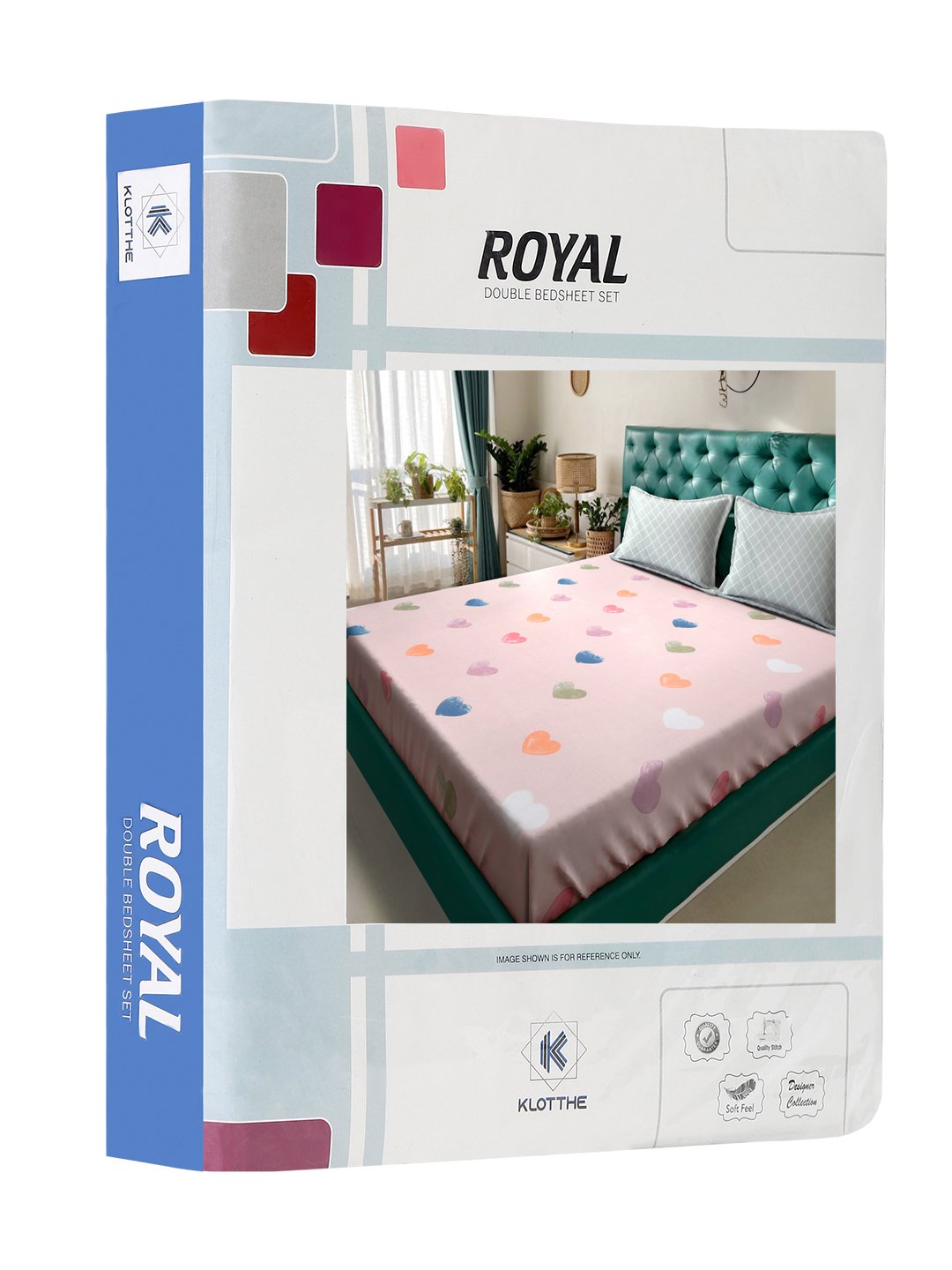 Pink Abstract 300 TC Cotton Blend Double Bedsheet in Book Fold Packing
