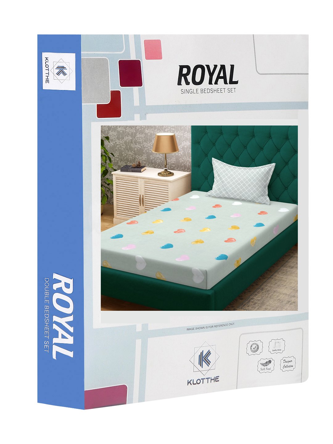 Green Abstract 300 TC Cotton Blend Single Bedsheet Set in Book Fold Packing