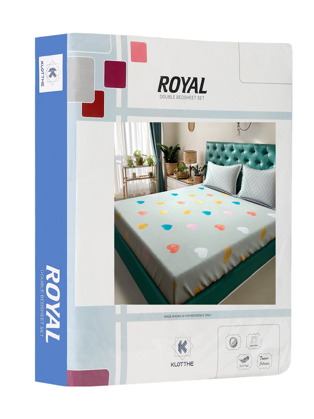 Green Abstract 300 TC Cotton Blend Double Bedsheet in Book Fold Packing