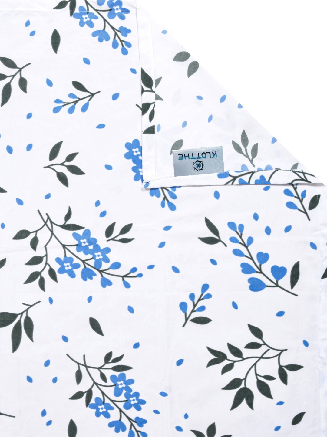 White Floral 300 TC Cotton Blend Double Bedsheet with 2 Pillow Covers