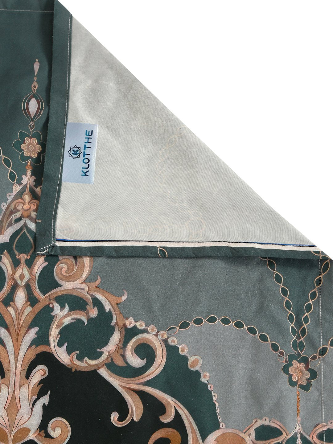 Green Digital Ethnic Motifs Printed Cotton Blend Double Bedsheet with 2 Pillow Covers