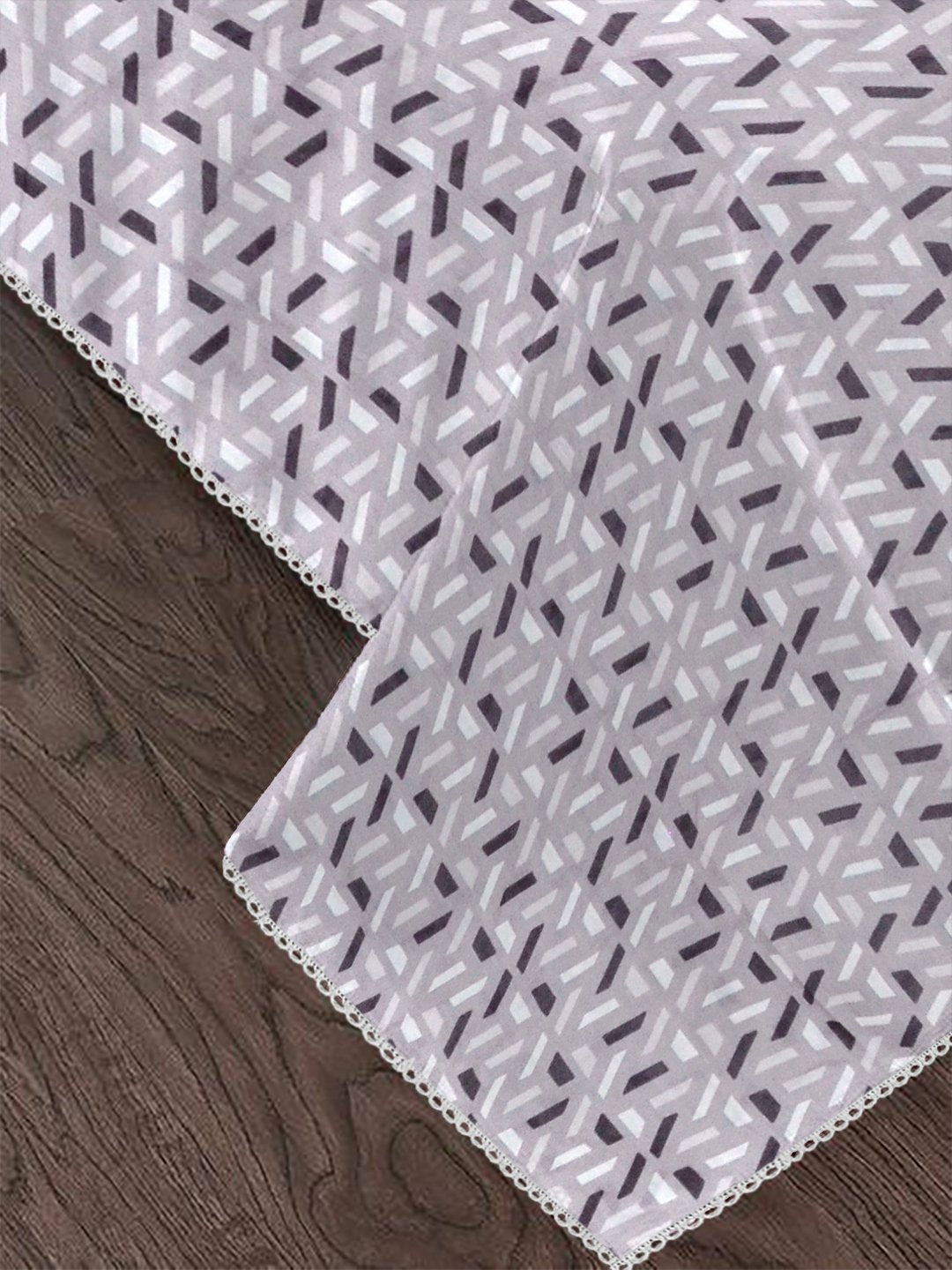 Purple Pure Cotton Geometric Double Bed Dohar