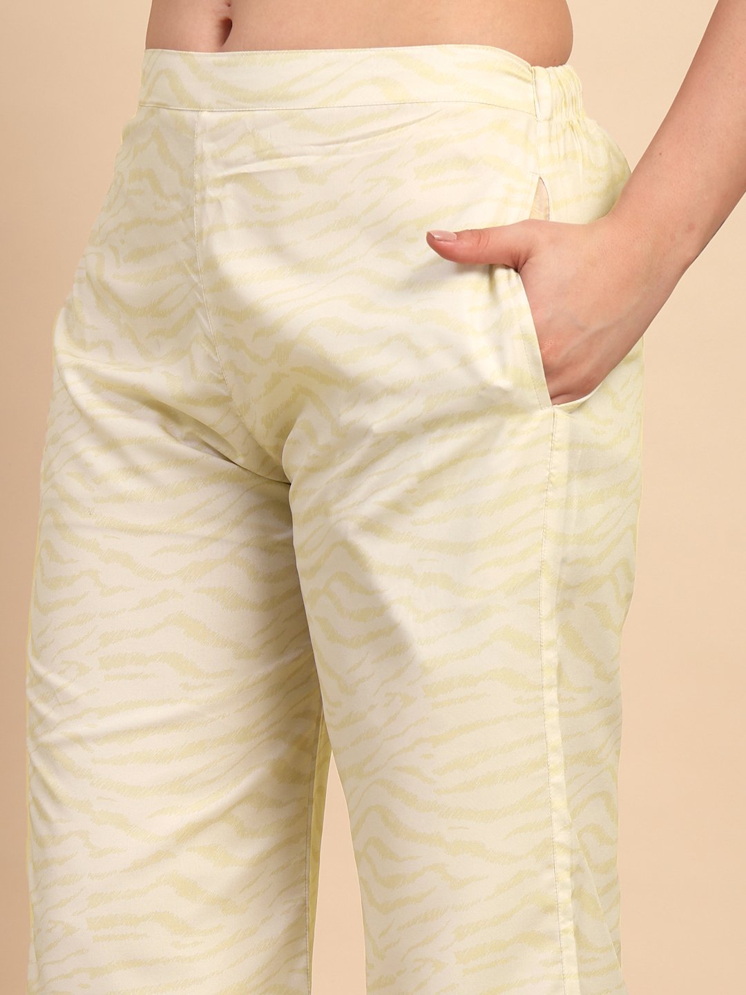 Brown Cotton Printed Shirt With Trousers Co-Ords Set