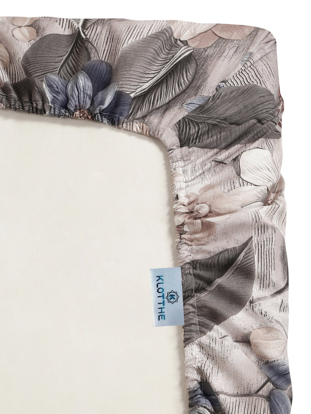 Multi Floral 7D King Size Cotton Blend Fitted Double Bedsheet with 2 Pillow Covers