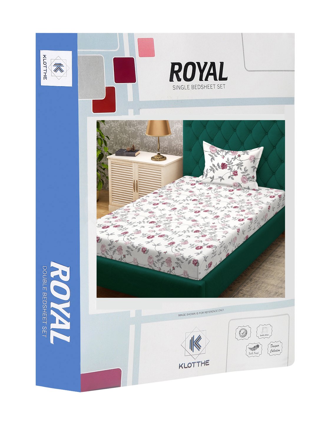 Cream Floral 300 TC Cotton Blend Single Bedsheet Set in Book Fold Packing