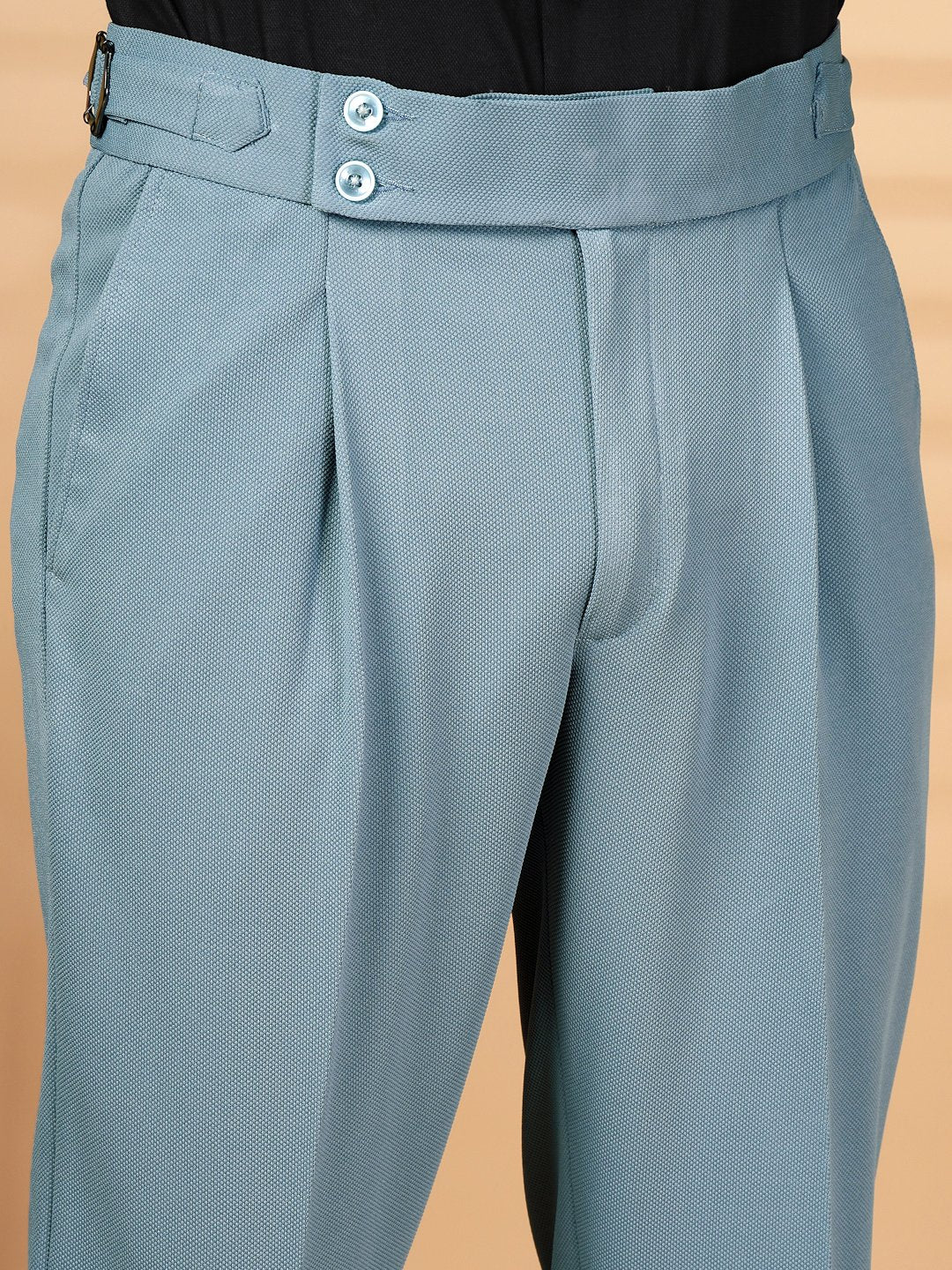 Dark Grey Lycra Cotton Solid Smart Fit Formal Trouser