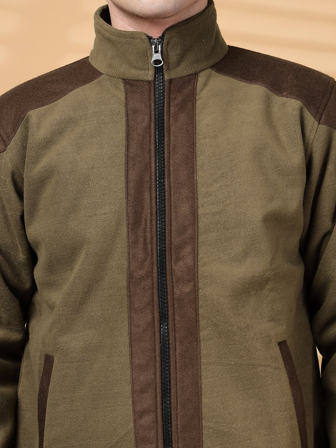 Klotthe Men Brown Heavy Winter Bomber Jacket