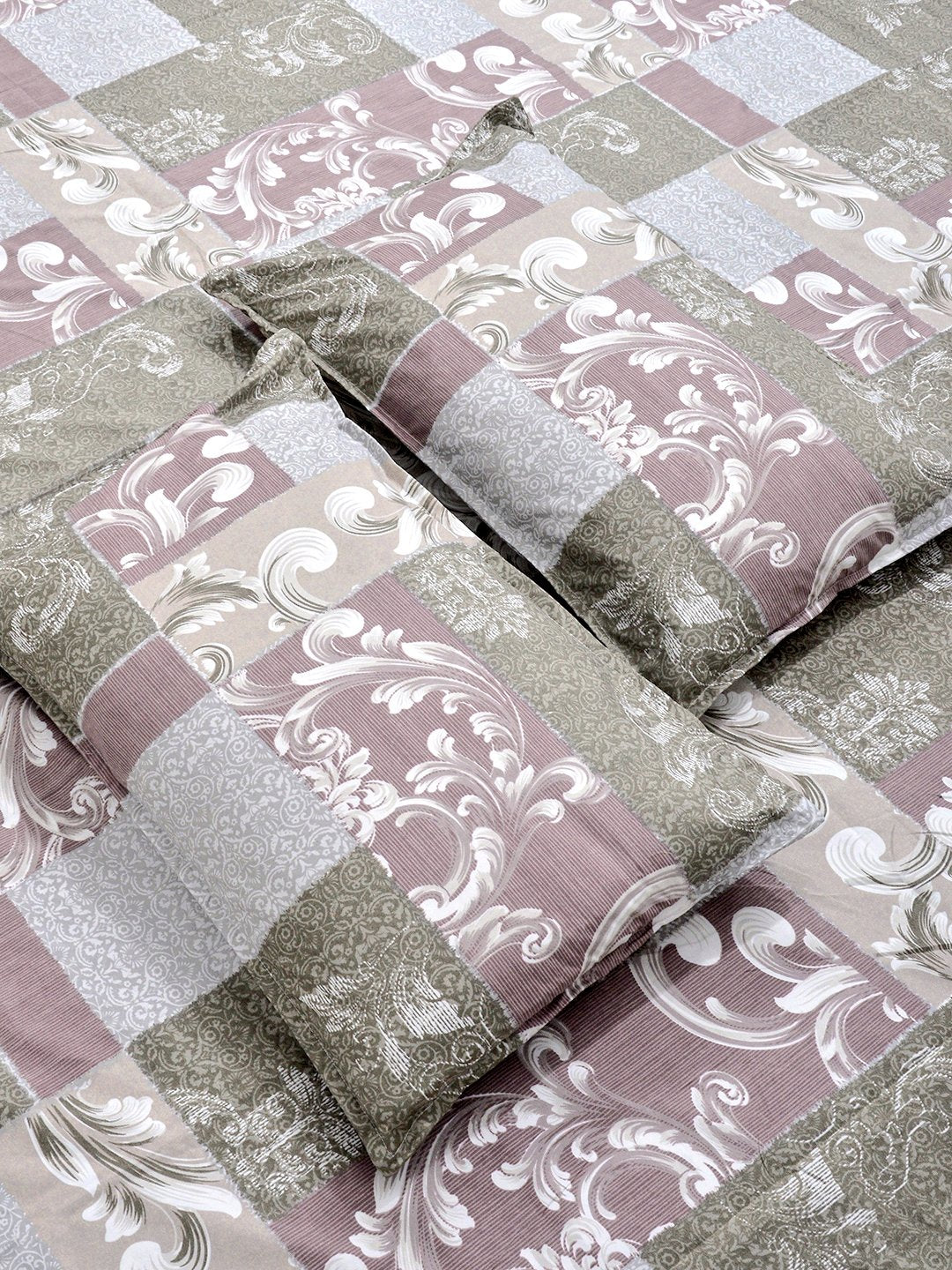 Multi Floral Cotton Blend Fitted Double Bedsheet with 2 Pillow Covers