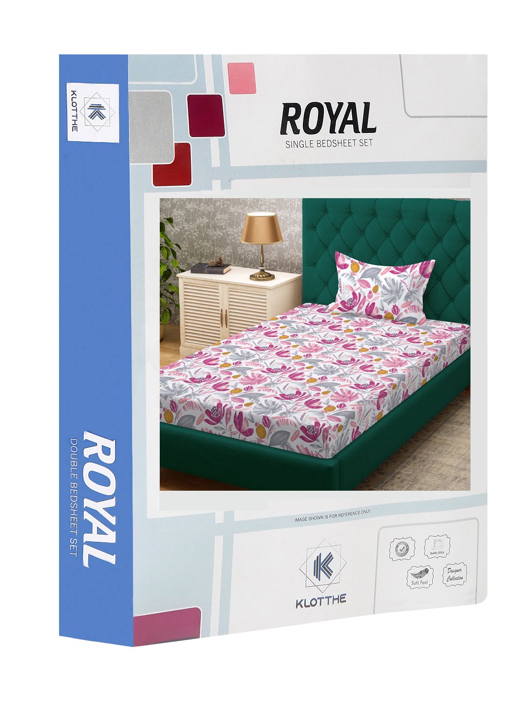Multi Floral 300 TC Cotton Blend Single Bedsheet Set in Book Fold Packing