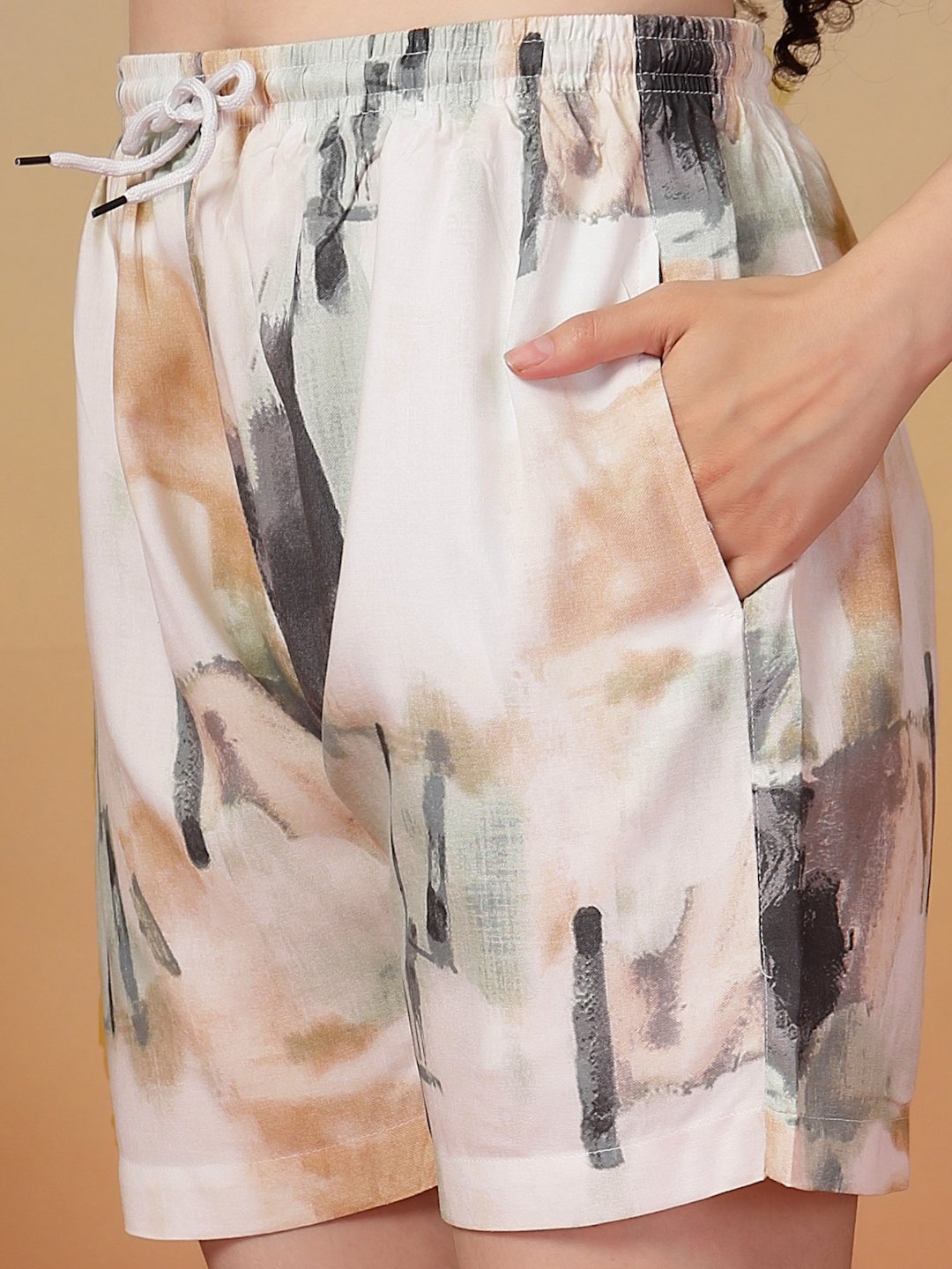 Women Multicolor Abstract Pure Cotton Night Suit