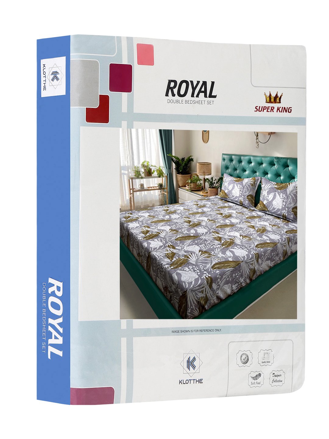 Multi Floral 300 TC Cotton Blend Double Bedsheet in Book Fold Packing