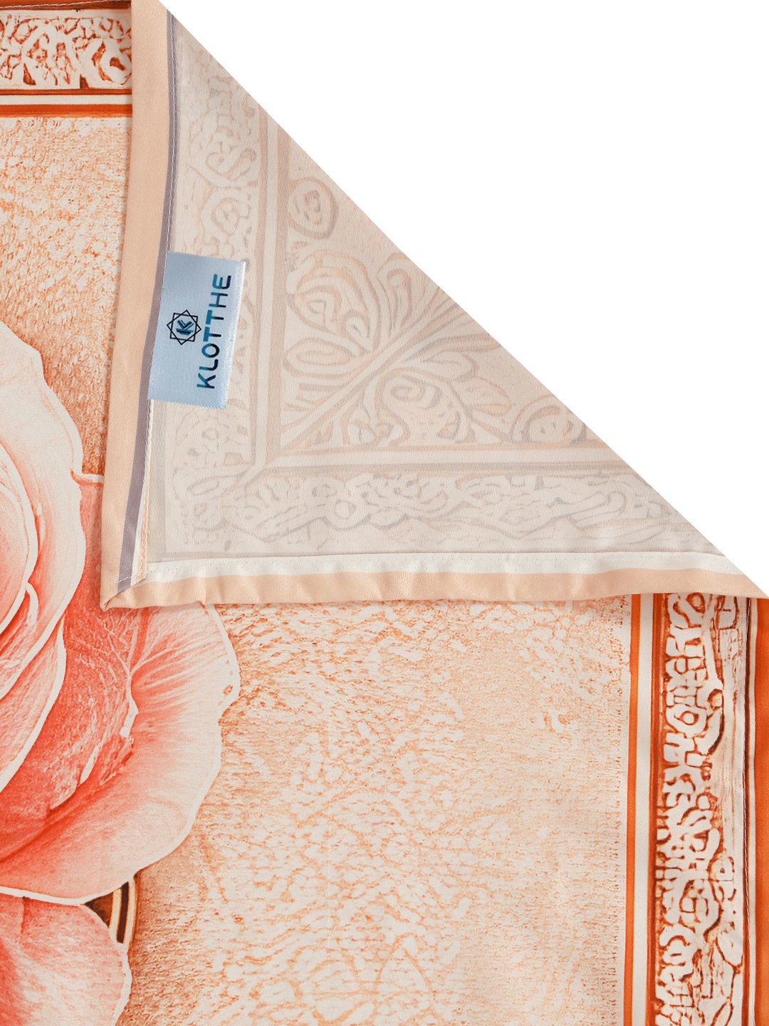 Digital Printed Peach Floral Cotton Blend Double Bedsheet with 2 Pillow Covers
