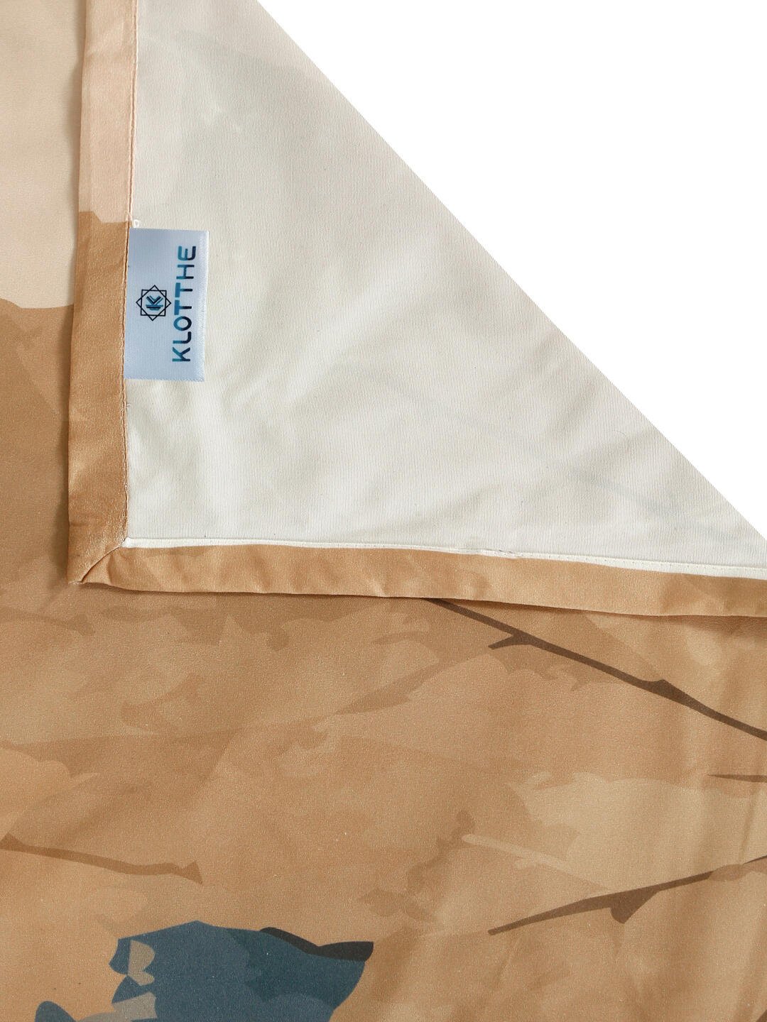 Beige Digital Geometric Printed Cotton Blend Double Bedsheet with 2 Pillow Covers