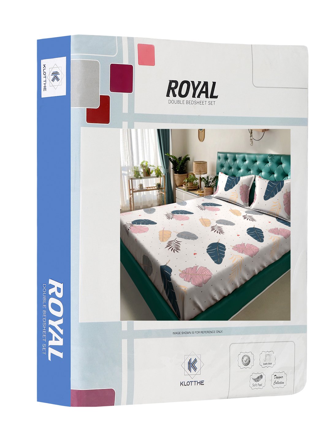 Cream Floral 300 TC Cotton Blend Double Bedsheet in Book Fold Packing