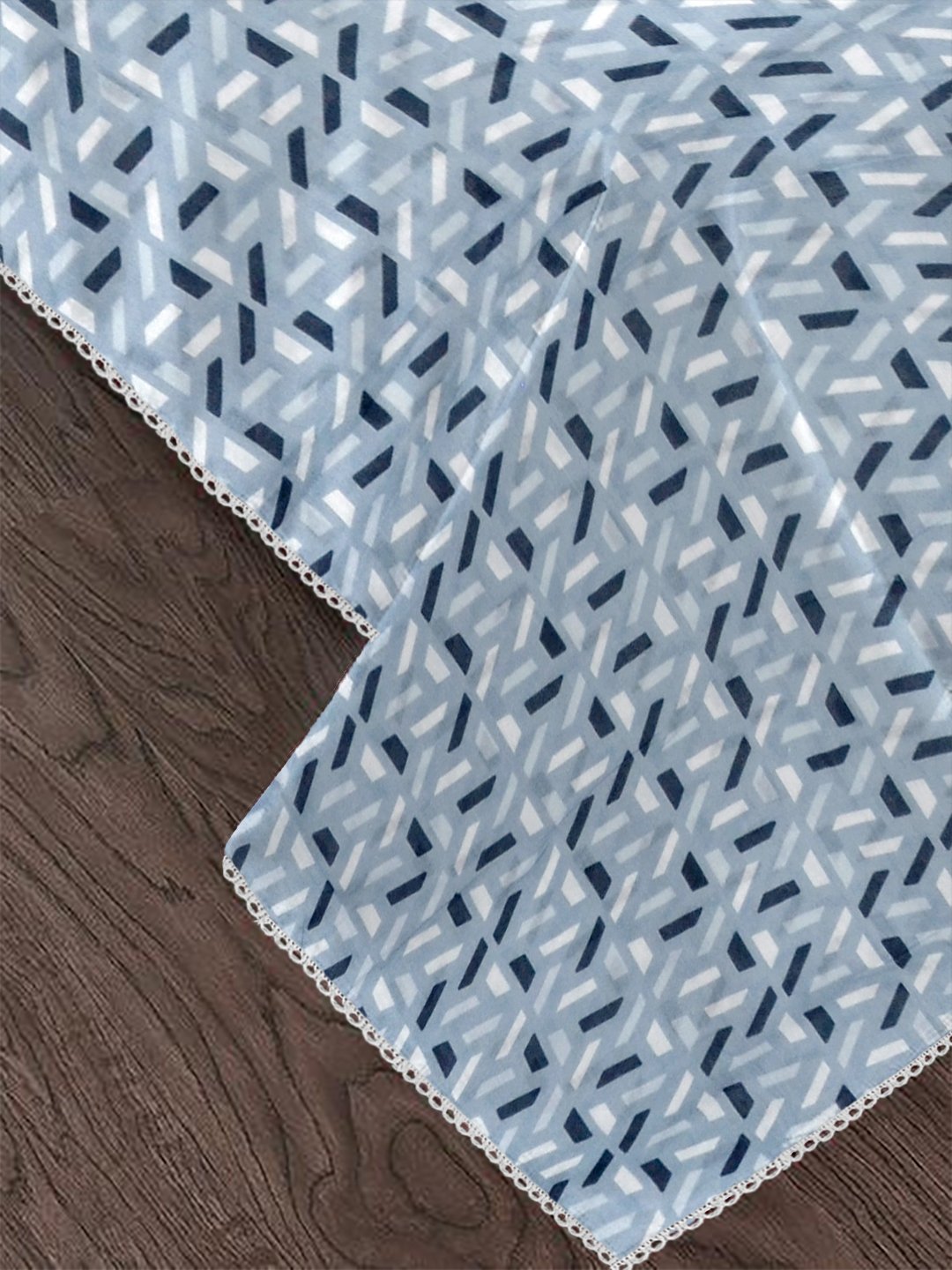 Blue Pure Cotton Geometric Double Bed Dohar