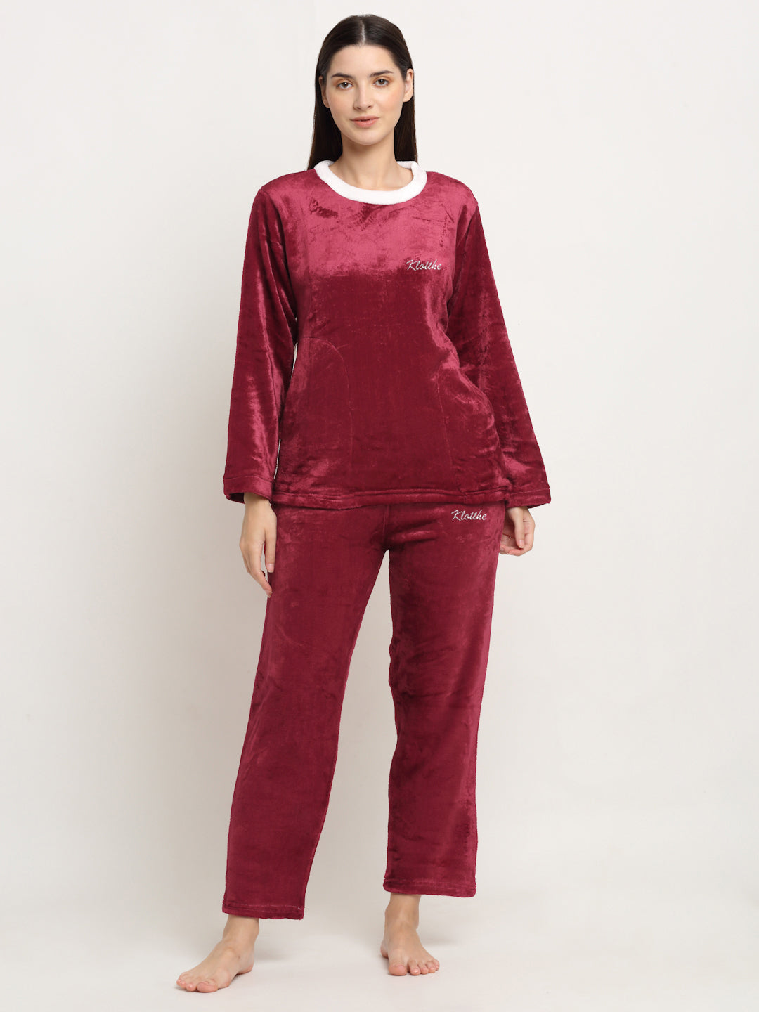 winter night dress set for women Night dress cowl neck NATTWARM